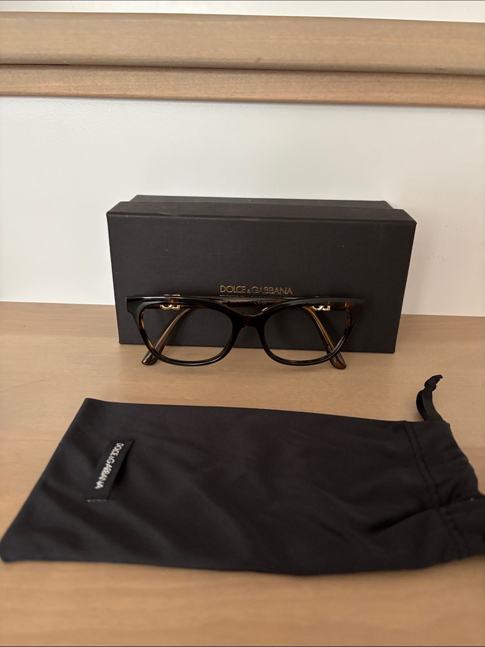 Women’s Dolce & Gabbana Tortoiseshell Eyeglass Frames with Gold Accents